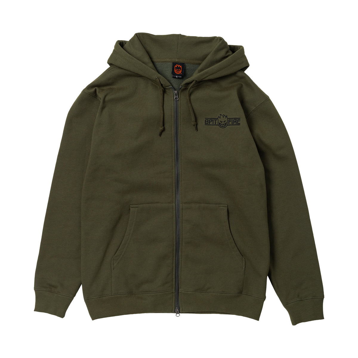 Spitfire Live To Burn Arch Embroidered Zip-Up Hooded Sweatshirt