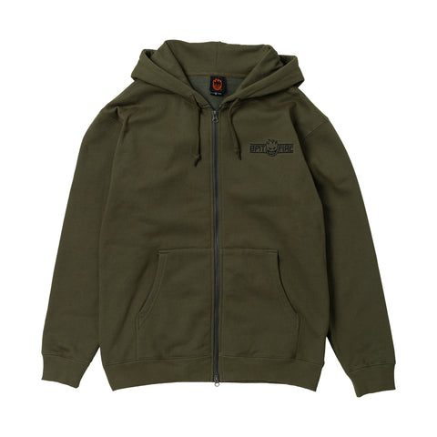 Spitfire Live To Burn Arch Embroidered Zip-Up Hooded Sweatshirt