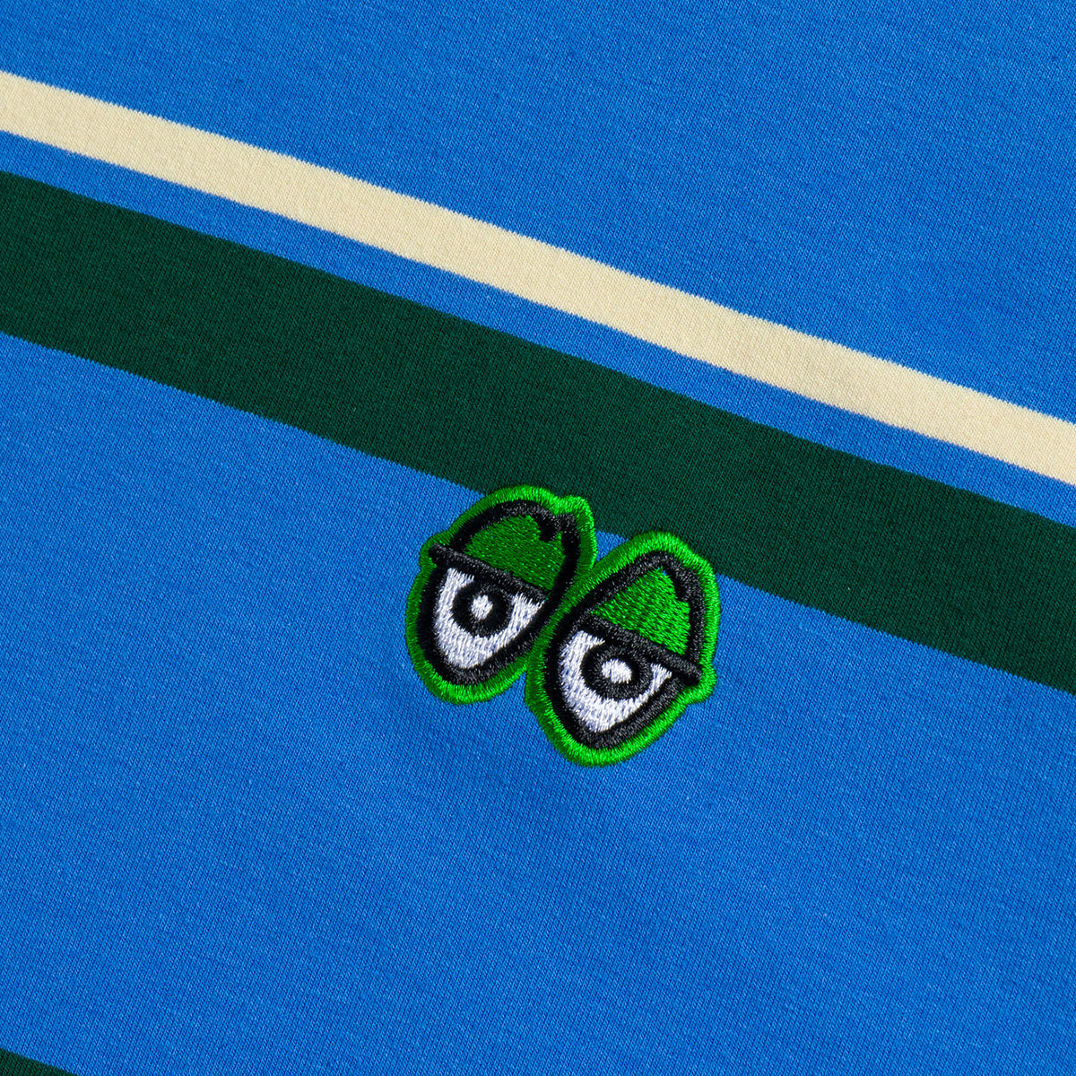 Krooked Eyes Embroidered Stripe T-Shirt