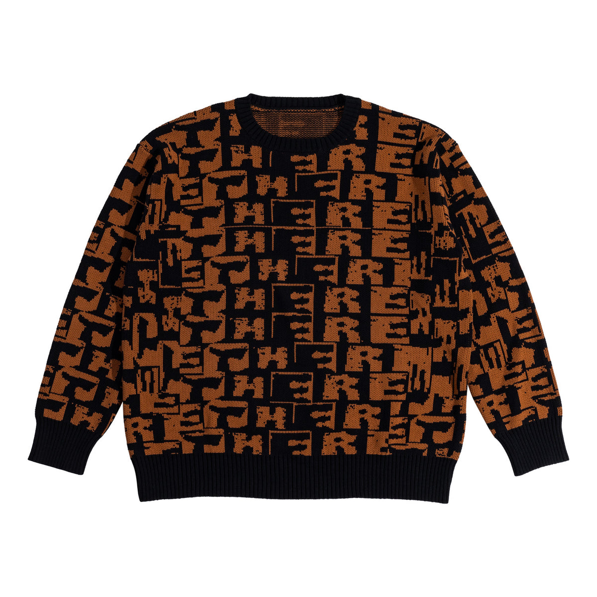 There Torn Jacquard Knit Sweater