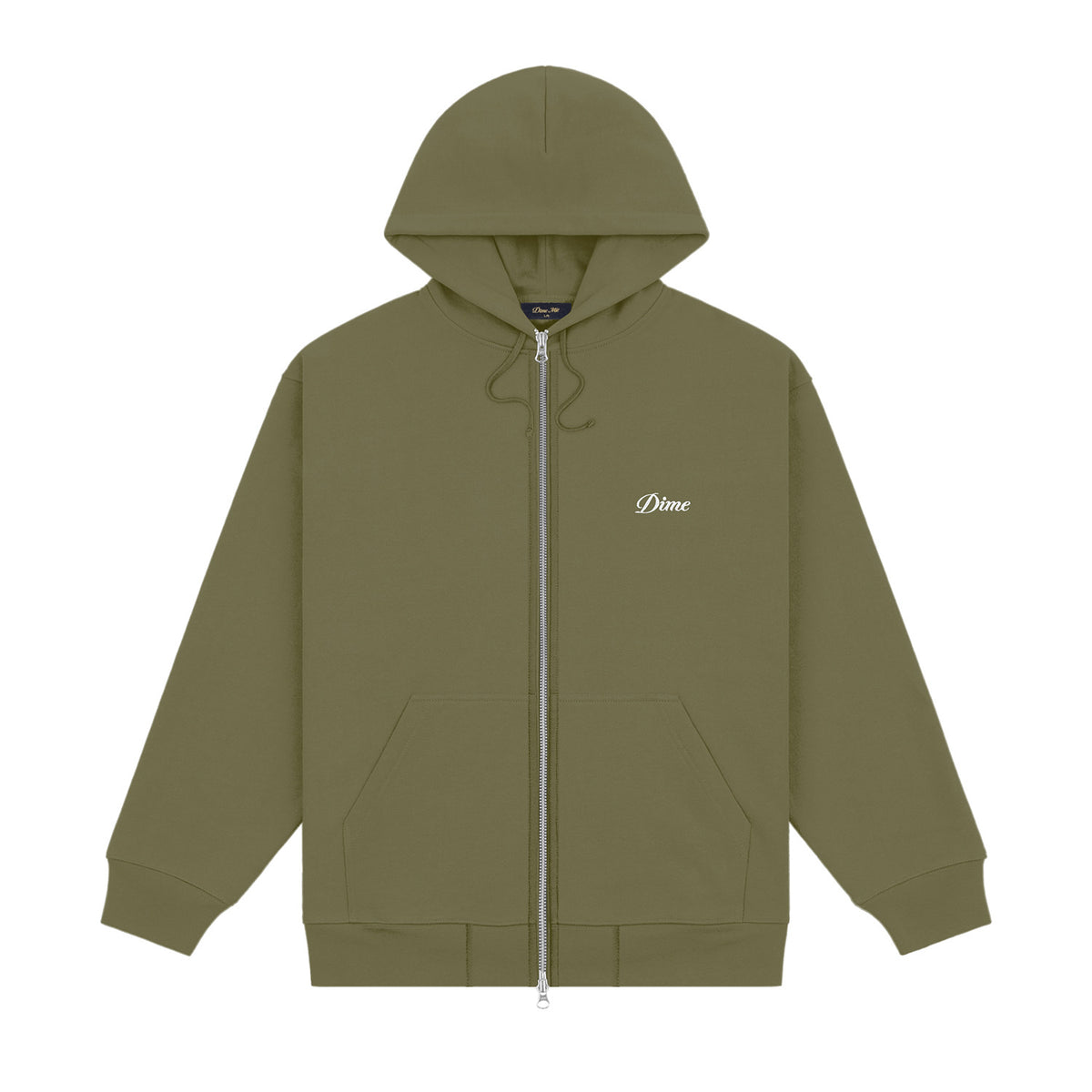 Dime Cursive Zip Up Hooded Sweatshirt